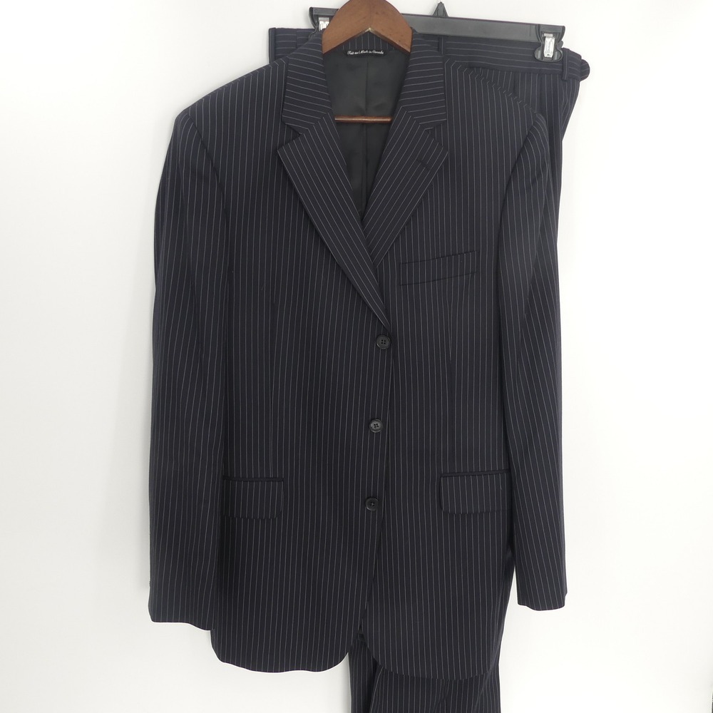 Jack Victor 2-Piece Wool Suit Dark Blue Stripe 41L‎ 35x31